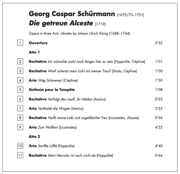 Georg Caspar Schürmann - Barockwerk Hamburg, Ira Hochman : Die Getreue Alceste (CD, Album)