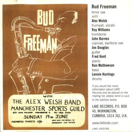 Bud Freeman With Alex Welsh & His Band : Bud Freeman With Alex Welsh & His Band (CD, Album)