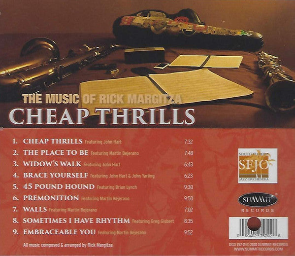 South Florida Jazz Orchestra : Cheap Thrills: The Music Of Rick Margitza (CD, Album)