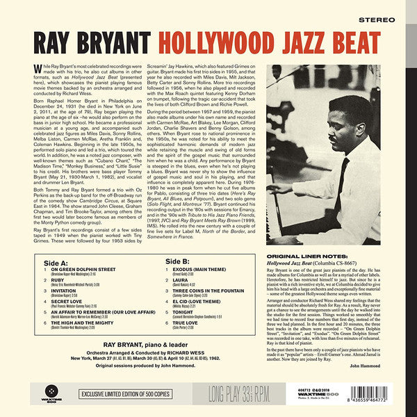Ray Bryant : Hollywood Jazz Beat (LP, Album, Ltd, RE)