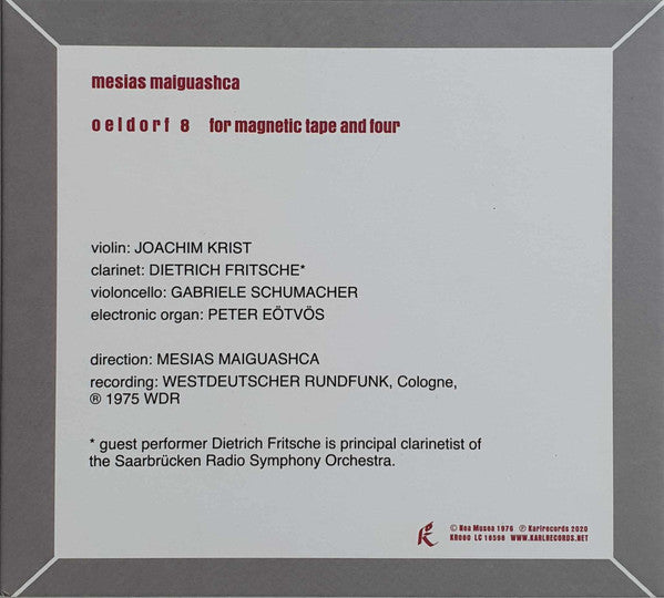Mesias Maiguashca : Oeldorf 8 (CD, Album, RE, RM, Dig)