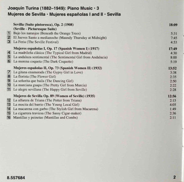 Joaquín Turina, Jordi Masó : Mujeres De Sevilla (Mujeres Españolas I And II • Sevilla) (CD)