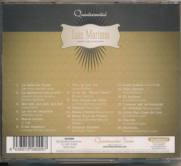 Luis Mariano : Best Recordings (CD, Comp)