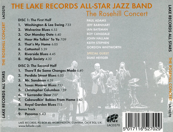 The Lake Records All-Star Jazz Band : The Rosehill Concert (CD, Album)