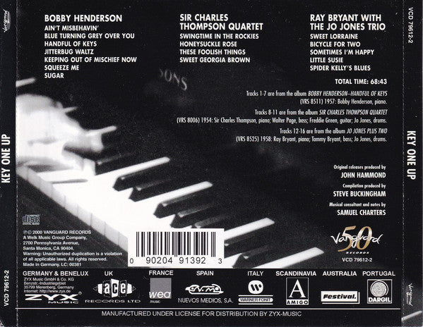 Bobby Henderson (2), Sir Charles Thompson Quartet, Ray Bryant, Jo Jones : Key One Up (CD, Comp)