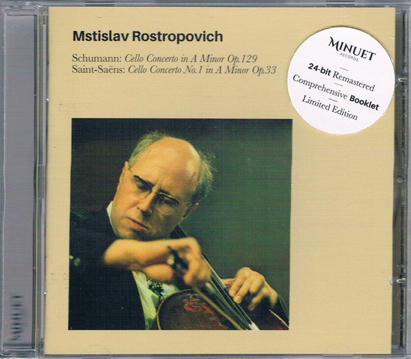 Mstislav Rostropovich, Robert Schumann, Camille Saint-Saëns : Schumann: Cello Concerto in A Minor Op. 129 / Saint-Saëns: Cello Concerto No. 1 in A Minor Op. 33 (CD, Album, Ltd, RM)