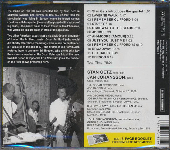 Stan Getz Quartet : In Scandinavia 1959-60 (CD)