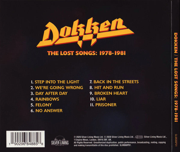 Dokken : The Lost Songs: 1978-1981 (CD, Album, Dig)
