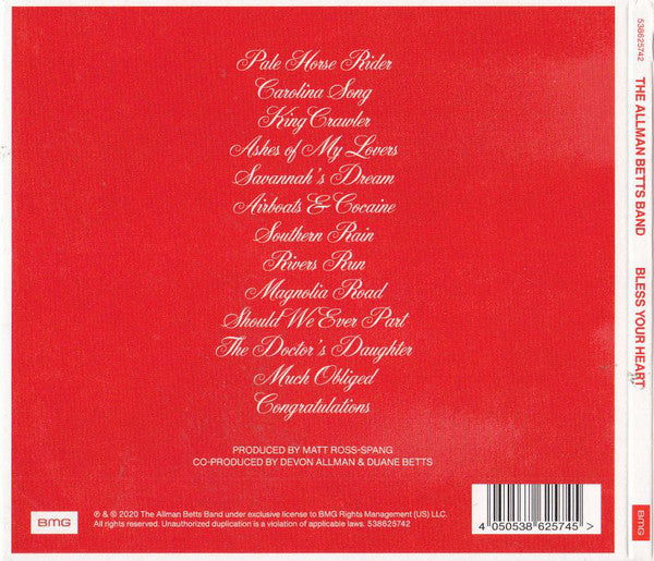 The Allman Betts Band : Bless Your Heart (CD, Album)