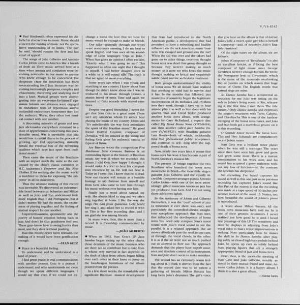 Stan Getz / João Gilberto Featuring Antonio Carlos Jobim : Getz / Gilberto (LP, Album, RE, RM, 180)