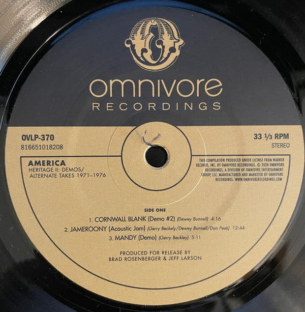 America (2) : Heritage II: Demos/Alternate Takes 1971-1976 (LP, RSD, Comp)