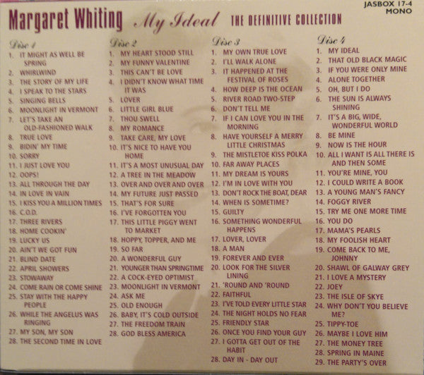 Margaret Whiting : My Ideal - The Definitive Collection (4xCD, Comp, Mono + Box)