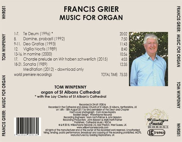 Francis Grier, Tom Winpenny : Music For Organ (CD, Album)