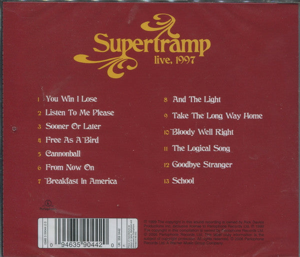 Supertramp : Live, 1997 (CD, Album, RE)