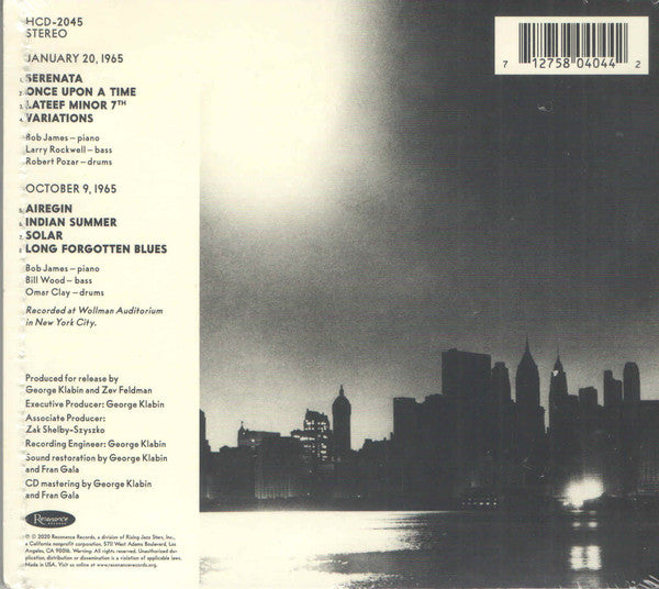 Bob James : Once Upon A Time: The Lost 1965 New York Studio Sessions (CD, Album)