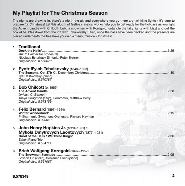 Peter Breiner, Matthew Berry (4), Richard Hayman, Gavin Sutherland (3), Ondrej Lenárd, Richard Tanner, Bo Holten : My Playlist For The Christmas Season (CD)