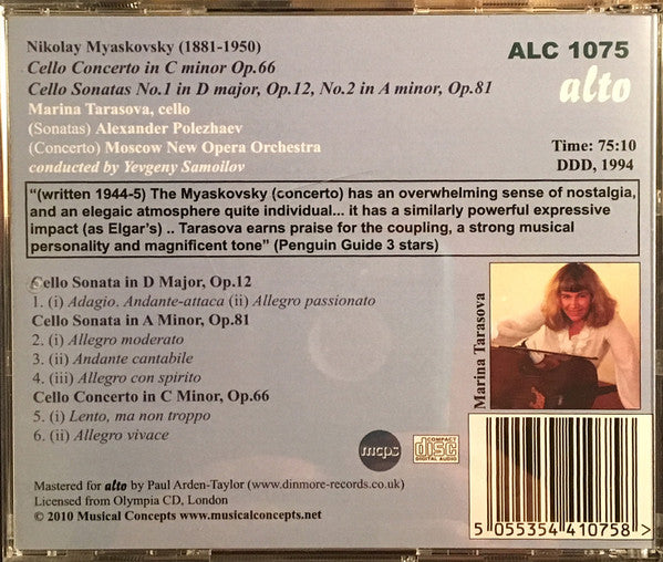 Nikolai Myaskovsky | Marina Tarasova : Cello Concerto • Cello Sonatas (CD, RE)