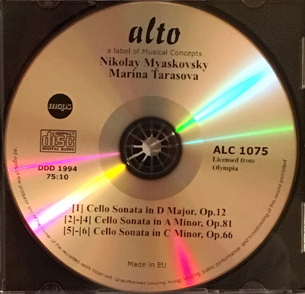 Nikolai Myaskovsky | Marina Tarasova : Cello Concerto • Cello Sonatas (CD, RE)