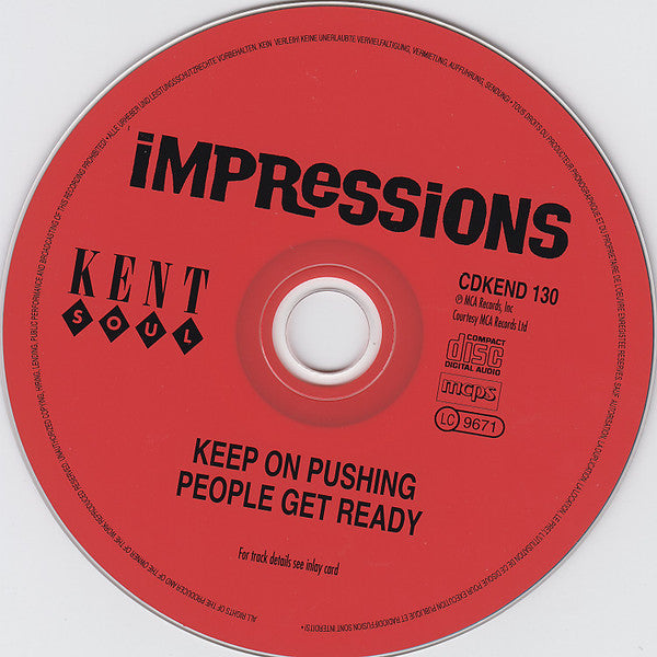 The Impressions : Keep On Pushing / People Get Ready (CD, Comp, RE)