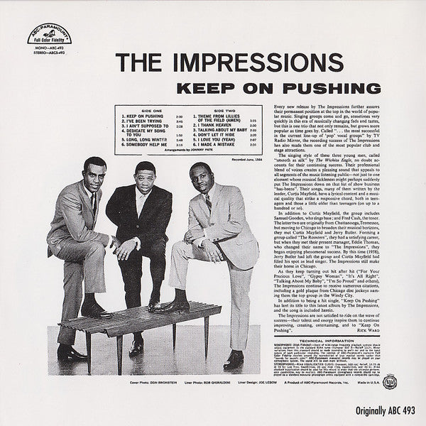The Impressions : Keep On Pushing / People Get Ready (CD, Comp, RE)