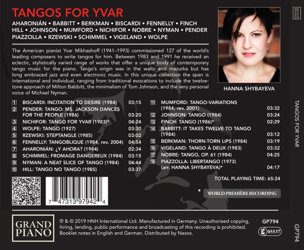 Hanna Shybayeva : Tangos For Yvar (CD)