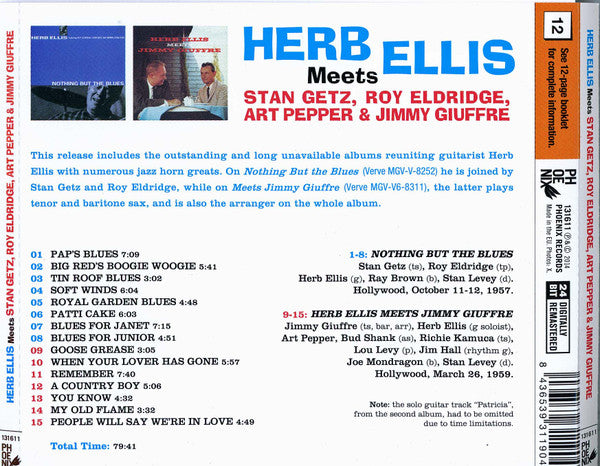 Herb Ellis : Herb Ellis Meets Stan Getz, Roy Eldridge, Art Pepper & Jimmy Giuffre (CD, Comp, RM)