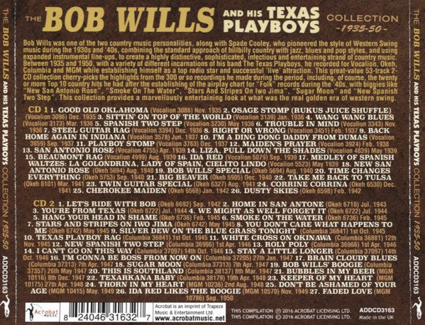 Bob Wills & His Texas Playboys : Collection 1939-50 (2xCD, Comp)
