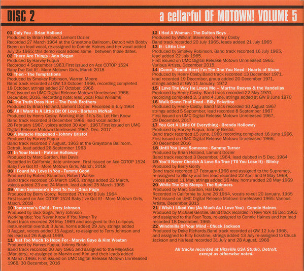 Various : A Cellarful Of Motown! Volume 5 (2xCD, Comp)