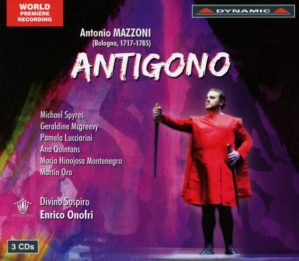 Antonio Mazzoni - Michael Spyres, Geraldine McGreevy, Pamela Lucciarini, Ana Quintans, Maria Hinojosa Montenegro, Martin Oro, Divino Sospiro, Enrico Onofri : Antigono (3xCD, Album)