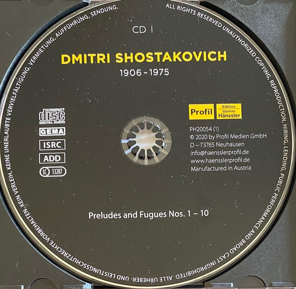 Dmitri Shostakovich, Sviatoslav Richter, Emil Gilels, Tatiana Nikolayeva : 24 Preludes And Fugues For Piano, Op. 87 (Live Moscow 1951 - 1963) (5xCD, Comp, RM + Box)