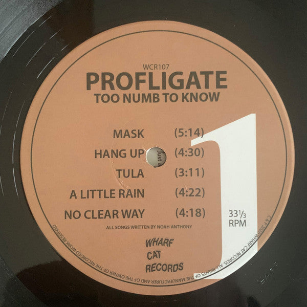 Profligate : Too Numb To Know (LP, Album)