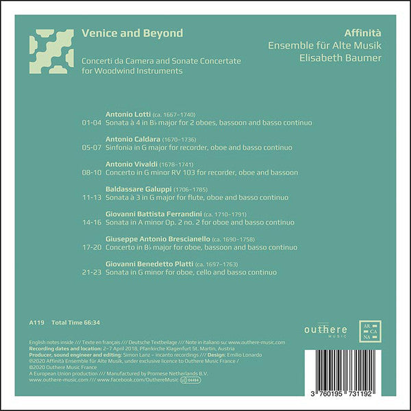 Affinità, Elisabeth Baumer : Venice And Beyond (CD, Album)