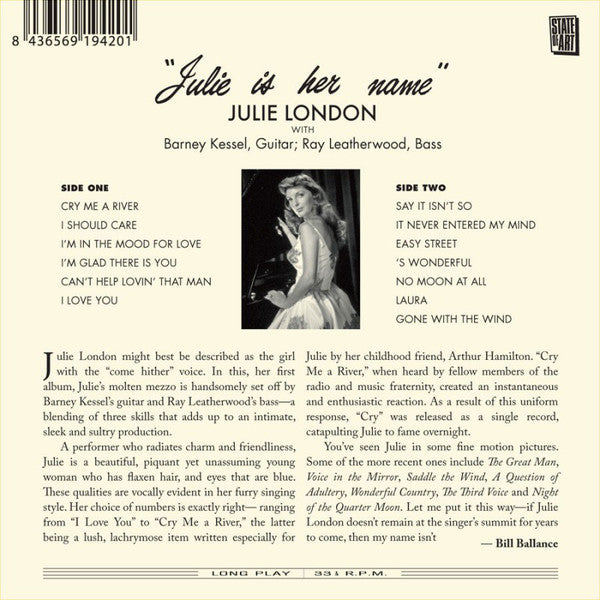 Julie London : Julie Is Her Name Complete Sessions (CD, Comp, Ltd, RE, RM, 24-)