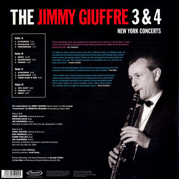 The Jimmy Giuffre Trio & The Jimmy Giuffre 4 : New York Concerts (2xLP, Ltd, RE, 180)