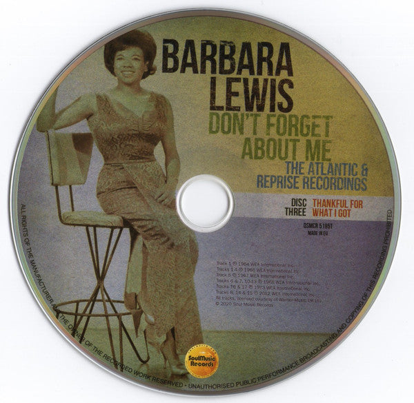 Barbara Lewis : Don't Forget About Me (The Atlantic & Reprise Recordings) (3xCD, Comp, RM)