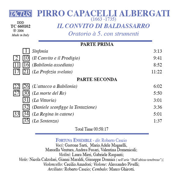 Fortuna Ensemble, Roberto Cascio : (The) Banquet Of Baldassarro (CD)