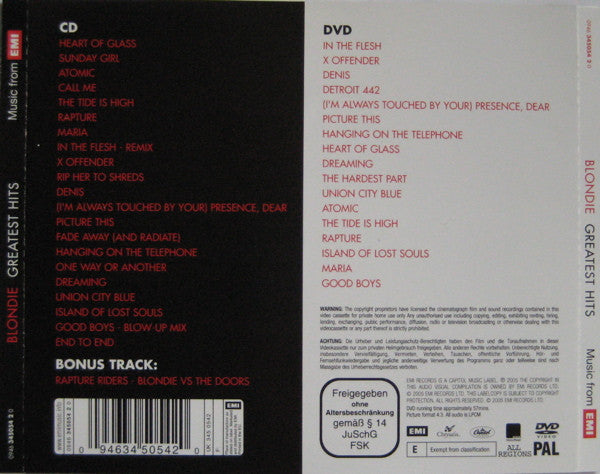 Blondie : Greatest Hits (CD, Comp, RM + DVD, Comp, PAL)
