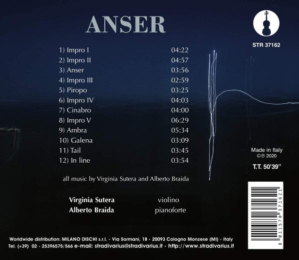 Virginia Sutera, Alberto Braida : Anser (CD, Album)