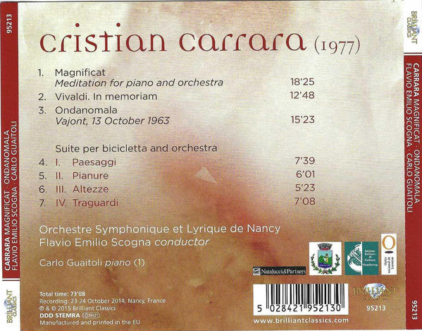 Cristian Carrara – Orchestre Symphonique Et Lyrique De Nancy, Flavio Scogna, Carlo Guaitoli : Magnificat · Ondanomala · Suite Per Bicicletta E Orchestra · Vivaldi In Memoriam (CD)