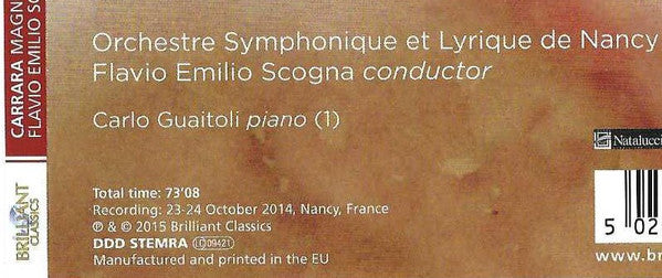 Cristian Carrara – Orchestre Symphonique Et Lyrique De Nancy, Flavio Scogna, Carlo Guaitoli : Magnificat · Ondanomala · Suite Per Bicicletta E Orchestra · Vivaldi In Memoriam (CD)