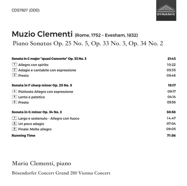 Maria Clementi, Muzio Clementi : Maria Clementi Plays Muzio Clementi: Piano Sonatas (CD, Album)
