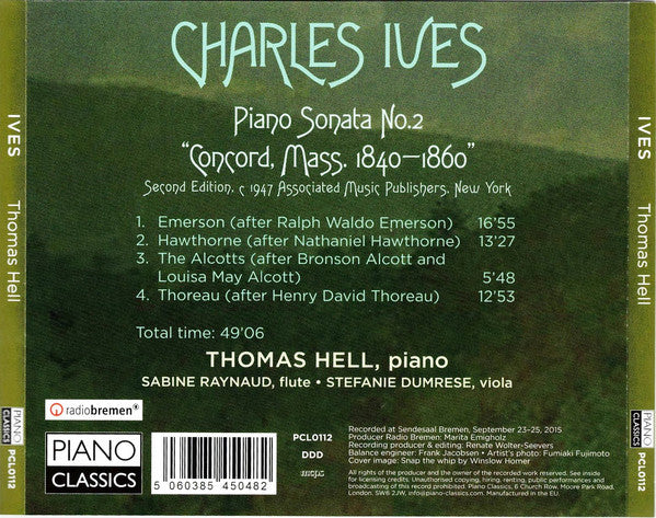 Charles Ives / Thomas Hell : Concord Sonata (CD, Album)