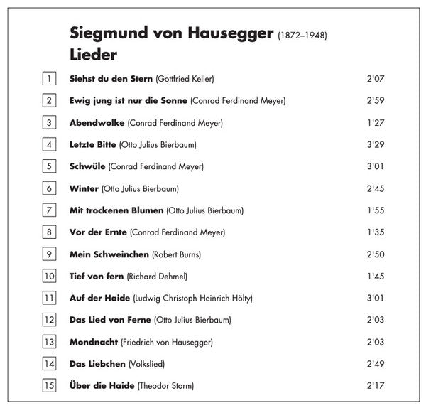 Siegmund Von Hausegger - Roman Trekel ∙ Cord Garben : Lieder (CD, Album)