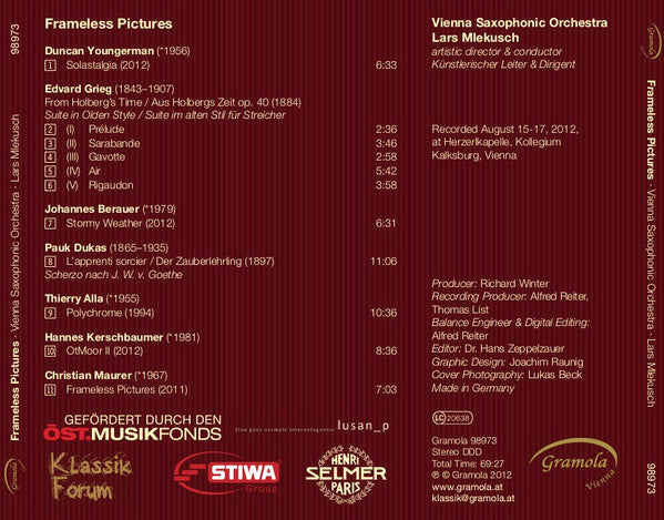 Vienna Saxophonic Orchestra, Lars Mlekusch : Frameless Pictures (CD)