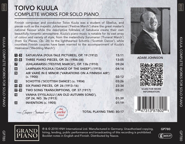 Kuula*, Adam Johnson (17) : Complete Works For Solo Piano (CD, Album)