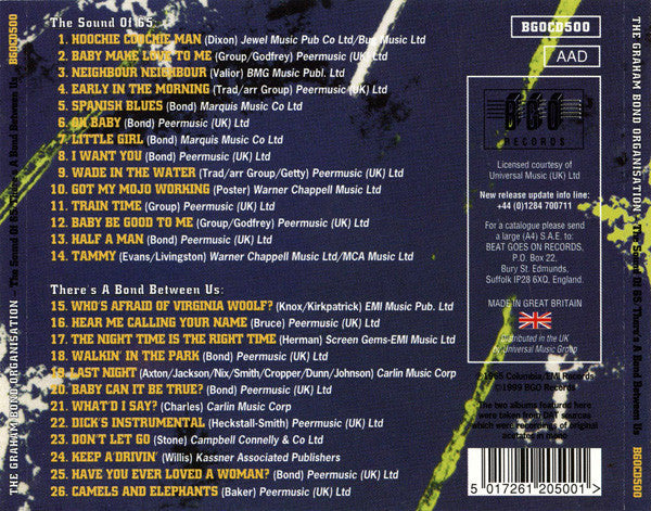 The Graham Bond Organization : The Sound Of '65 / There's A Bond Between Us (CD, Album, Comp, Mono)