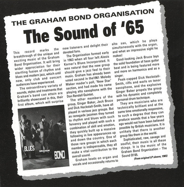 The Graham Bond Organization : The Sound Of '65 / There's A Bond Between Us (CD, Album, Comp, Mono)