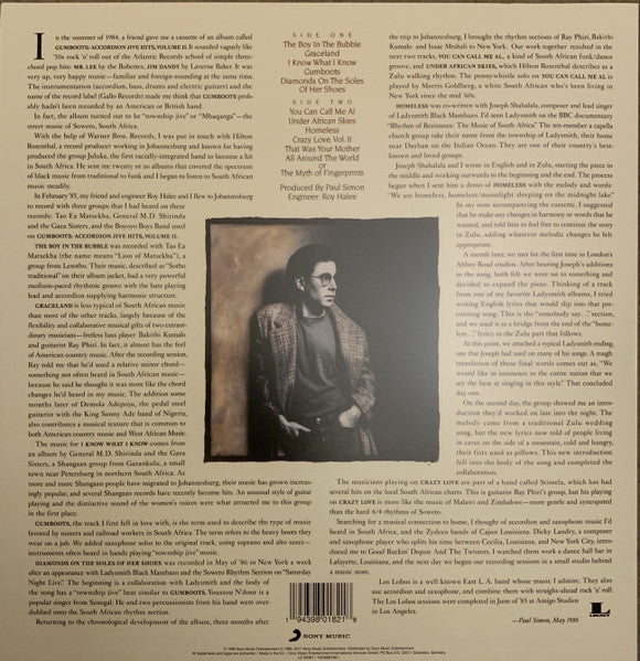 Paul Simon : Graceland (LP, Album, RE, Cle)