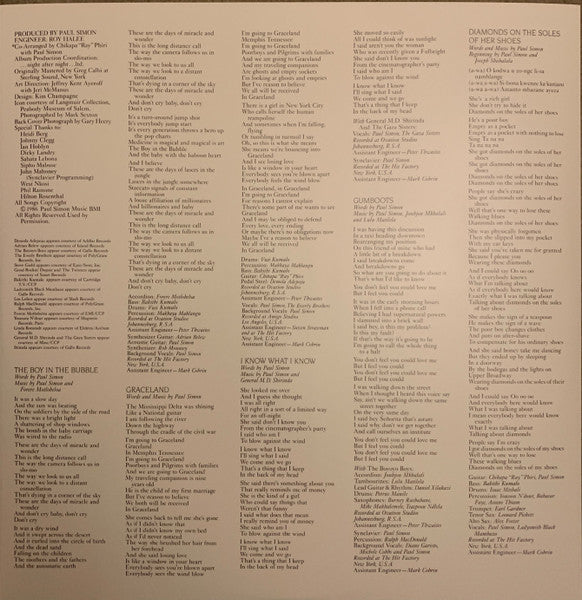 Paul Simon : Graceland (LP, Album, RE, Cle)