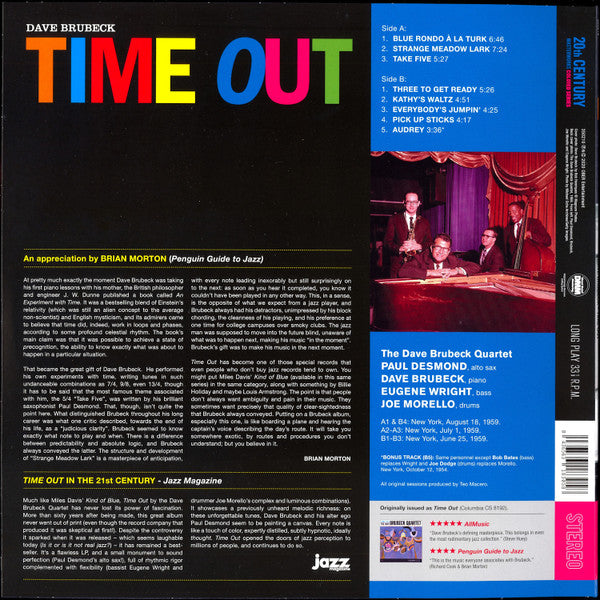 The Dave Brubeck Quartet : Time Out (LP, Album, Ltd, RE, Tra)